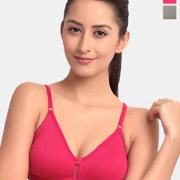Floret Pack of 2 Medium Coverage Non Padded T-Shirt Bra With All Day Comfort-image-49