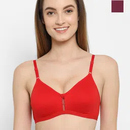 Floret Pack of 2 Medium Coverage Non Padded T-Shirt Bra With All Day Comfort-image-55