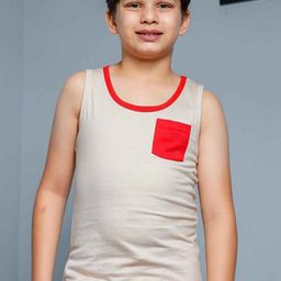 ONE SKY Boys Printed Pure Cotton Innerwear Vests  SB0001 BEIGE-13