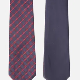 Van Heusen Men Red & Grey Checked Ascot Tie-picture-21