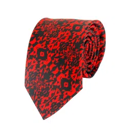 Alvaro Castagnino Men Red & Black Printed Skinny Tie-image-77