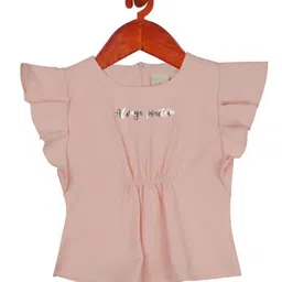 Tiny Girl Peach-Coloured Flutter Sleeves Top-picture-14