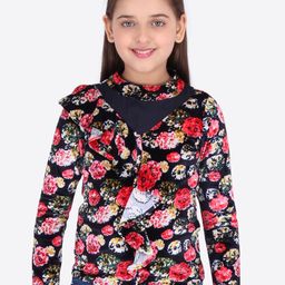 CUTECUMBER Girls Navy Blue Printed Top-22