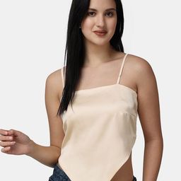 Popwings Shoulder Straps Satin Styled Back Crop Top-image-8