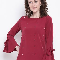 Mayra Maroon Embellished Top-image-70