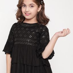 BAESD Sequin Embroidered Bell Sleeves Peplum Top-image-55