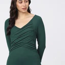 Tokyo Talkies Green Fitted Top-image-91