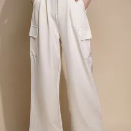 Global Republic Women Relaxed Straight Leg Wrinkle Free Pleated Trousers-image-39