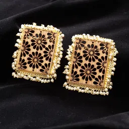 VOGUE PANASH Gold-Plated Square Drop Earrings-32
