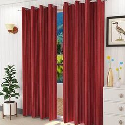presto Red Poly Cotton Window Curtain-picture-14