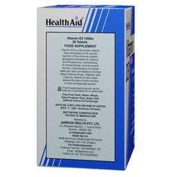 HealthAid Vitamin D3 (1000 iu),  30 tablet(s)  Unflavoured  image 1