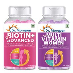 Dr. Morepen Biotin+ Advanced & Multivitamin Women Combo,  60 tablet(s)  Unflavoured -17