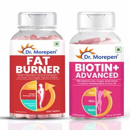Dr. Morepen Biotin+ Advanced & Fat Burner Combo,  60 tablet(s)  Unflavoured -24
