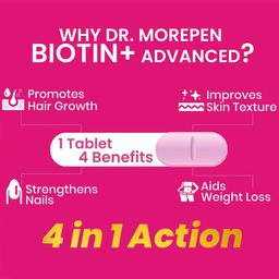Dr. Morepen Biotin+ Advanced & Fat Burner Combo,  60 tablet(s)  Unflavoured  image 3