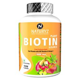 Naturyz Plant Biotin Hair Vitamin with DHT Blocker & Omega 3,  90 tablet(s)  Unflavoured -11