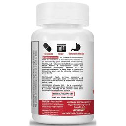 NutriJa Vitamin B12 (Methylcobalamin) 1500mcg,  60 capsules  Unflavoured  image 1