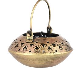 CRAFTAM Gold Toned Iron Tea Light Candle Holder Incense Burner Holder & Tea Light Candle-image-71