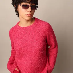 ONLY Women Pink Round Neck Full Sleeves Pullover Sweaters-image-13