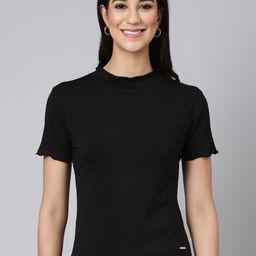 TWIN BIRDS Frill Short Sleeves Cotton Fitted Top-image-85