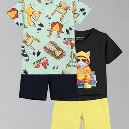 HELLCAT Boys Pack Of 2 Printed Short Sleeves T-shirt With Shorts-image-77