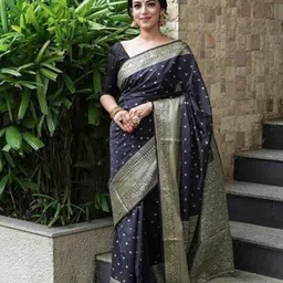 all about you Woven Design Zari Art Silk Banarasi Saree-image-29