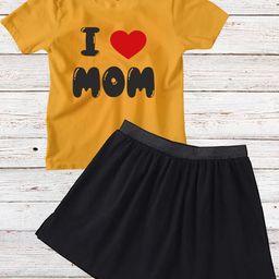 TRIANGLETEES Girls Printed T-shirt with Skirt-image-89