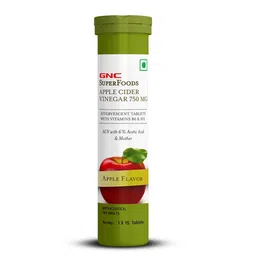 GNC Apple Cider Vinegar Effervescent Tablets - 15 Tablets - Apple Flavor-30