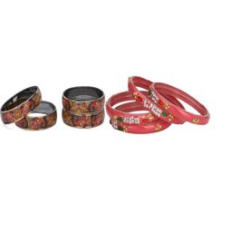 SOMIL Set Of 8 Multi Alloy Artificial Stones & Beads Bangles-picture-9