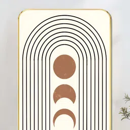 SAF White & Brown Boho Moon Phases Arch Wooden Wall Art-3