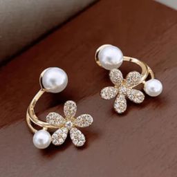 SUBHAGALANKAR Gold-Plated Artificial Stones Studded & Beaded Floral Shaped Studs-47