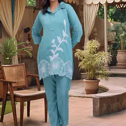 KALINI Embroidered Tunic With Trousers Co-Ords-image-52