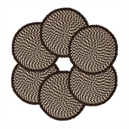 Aura 6-Pcs Brown Spiral Round Super Absorbent Doormat-23