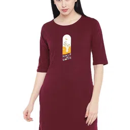Moda Rapido Print Cold-Shoulder T-shirt Dress-image-60