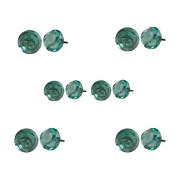 Indianshelf 6Pcs Blue Textured Glass Rose Knobs-image-30