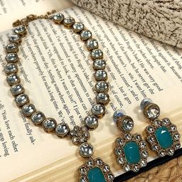 Anouk Copper-Plated Kundan Stones Studded Necklace And Earrings-image-95