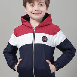 HOUSE OF VEDAS Boys Colourblocked Lightweight Padded Jacket with Patchwork-image-83