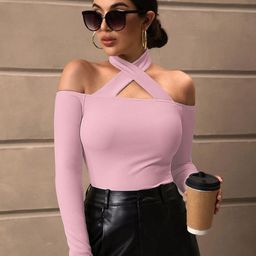 AVANOVA Cold-Shoulder Sheen Top-image-92
