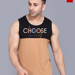 SLOWLORIS Pack Of 2 Printed Combed Cotton Gym Vests VSL26 CMB(CHS BLACKRUST)(GYM RED)-image-53