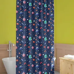 ArtzFolio Navy Blue & Pink Printed Waterproof Shower Curtain-image-74