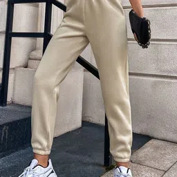 ADDICTED ATTIRE Women Solid Original Loose Fit Pleated Joggers Trousers-image-23