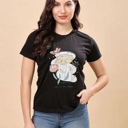 Louis Bayrad Floral Printed Round Neck Dry Fit Cotton T-Shirt-image-95