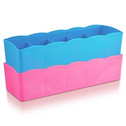 Kuber Industries Blue & Pink 2 Pieces Regular Drawer Organisers-3