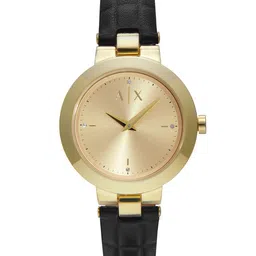 Armani Exchange Women Embellished Leather Textured Analogue Watch AX5174I-Black-image-35