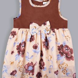 ShopperTree Girls Floral Printed Round Neck Fit & Flare Dress-image-28