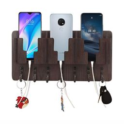 SEHAZ ARTWORKS Brown 7 Hooks Wall Mounted Key Holder & Mobile Holder-22