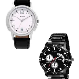 TARIDO Men Pack Of 2 Water Resistant Analogue Watch TD_SM_WHITE_BLACK_DIAL-332-30