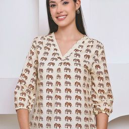 BAESD Women Animal Print Organic Cotton Top-picture-47