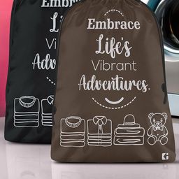 Kuber Industries Brown & Black 2 Pieces Regular Cloth Travel Organisers-83