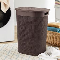 Kuber Industries Brown Multipurpose Laundry Basket With Lid - 55 L-picture-41