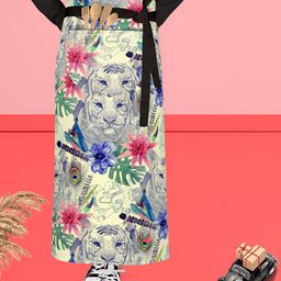 ArtzFolio Yellow & Pink Printed Pure Cotton Waist Apron-21